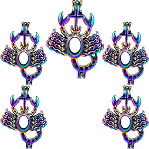 10PCS Scorpion Pearl Cage Locket Aromatherapy Diffuser Pendant Accessory