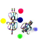 10PCS Elephant Charm Pearl Cage Locket Aromatherapy Pendant