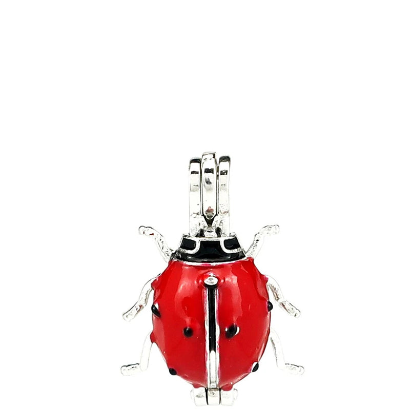 10PCS Ladybug Pearl Cage Locket Aromatherapy Diffuser Pendant for Gift