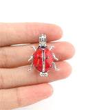 10PCS Ladybug Pearl Cage Locket Aromatherapy Diffuser Pendant for Gift