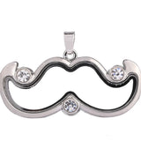 10PCS Mustache Corner Rhinestone Floating Locket Alloy Pendant Charms