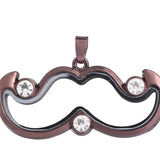 10PCS Mustache Corner Rhinestone Floating Locket Alloy Pendant Charms