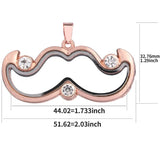 10PCS Mustache Corner Rhinestone Floating Locket Alloy Pendant Charms