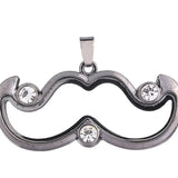 10PCS Mustache Corner Rhinestone Floating Locket Alloy Pendant Charms