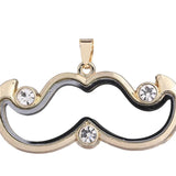 10PCS Mustache Corner Rhinestone Floating Locket Alloy Pendant Charms