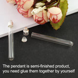 10PCS Name on Rice Glass Tubes Pendants Metal Cap DIY Vials
