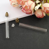 10PCS Name on Rice Glass Tubes Pendants Metal Cap DIY Vials