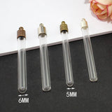 10PCS Name on Rice Glass Tubes Pendants Metal Cap DIY Vials