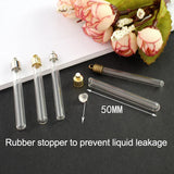 10PCS Name on Rice Glass Tubes Pendants Metal Cap DIY Vials
