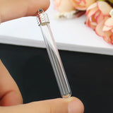 10PCS Name on Rice Glass Tubes Pendants Metal Cap DIY Vials