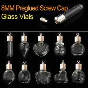 10PCS Rice Art Vials for Jewelry Pendant with Name DIY Wishing Bottle