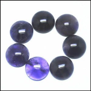 10PCS Natural Amethysts Stone Cabochons Round 8-25mm CABS NO holes