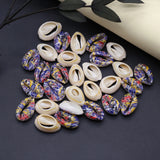 10PCS Freshwater Shell Pendant Striped Conch Charms DIY Necklaces