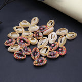 10PCS Freshwater Shell Pendant Striped Conch Charms DIY Necklaces