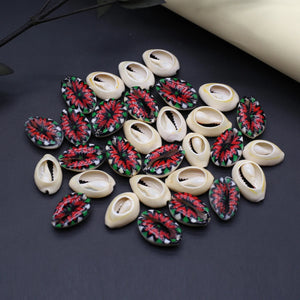 10PCS Freshwater Shell Pendant Striped Conch Charms DIY Necklaces