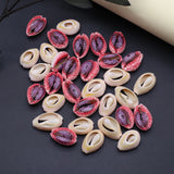 10PCS Freshwater Shell Pendant Striped Conch Charms DIY Necklaces