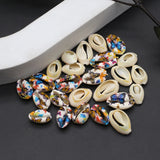 10PCS Freshwater Shell Pendant Striped Conch Charms DIY Necklaces