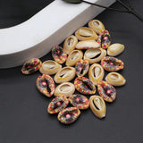 10PCS Freshwater Shell Pendant Mixed Printing Conch Shell Charms