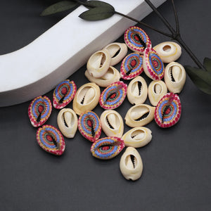 10PCS Freshwater Shell Pendant Mixed Printing Conch Shell Charms