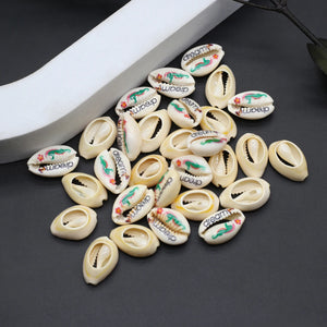 10PCS Freshwater Shell Pendant Mixed Printing Conch Shell Charms