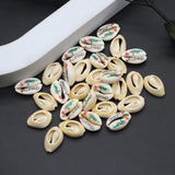 10PCS Freshwater Shell Pendant Mixed Printing Conch Shell Charms