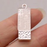 10PCS Natural Stone Clear Quartz Rectangle Gem Pendant For Charm Jewelry Making