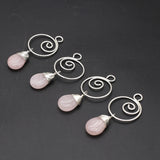 10PCS Pink Aventurine Pendant DIY Jewelry Making Healing Gemstone Gift