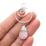 10PCS Pink Aventurine Pendant DIY Jewelry Making Healing Gemstone Gift