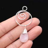 10PCS Pink Aventurine Pendant DIY Jewelry Making Healing Gemstone Gift