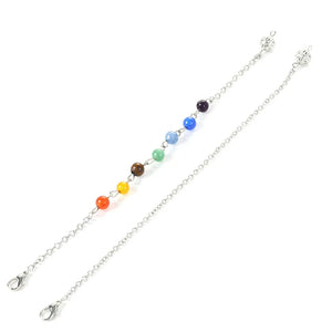 10PCS Natural Stones 7 Chakra Pendulum Chain Spiritual Divination