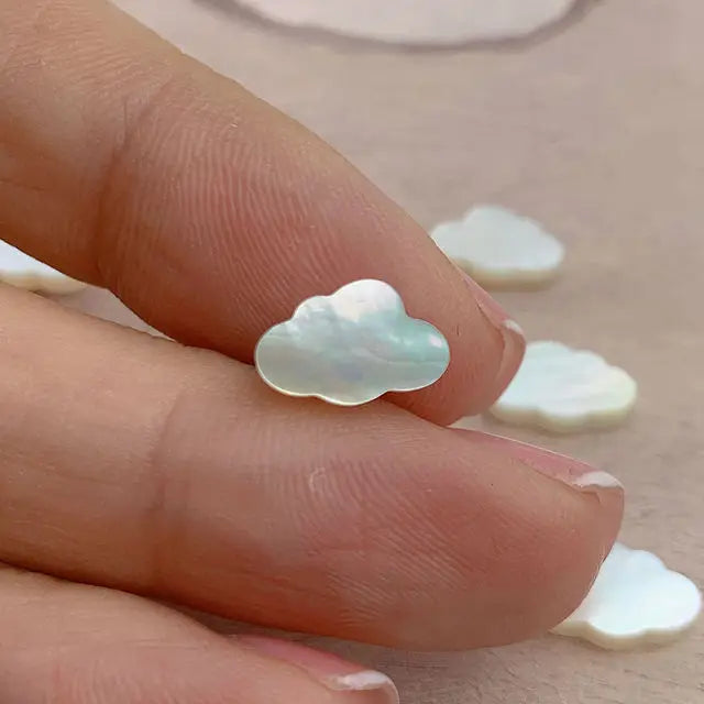 10PCS Natural Mother of Pearl Shell Cloud Spacer Beads DIY Jewelry Making