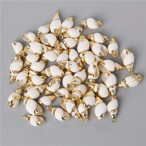 10PCS Tiny Conch Cowrie Shell Charms for DIY Jewelry Making Necklace Bracelet