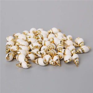 10PCS Tiny Conch Cowrie Shell Charms for DIY Jewelry Making Necklace Bracelet