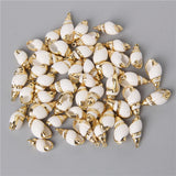 10PCS Tiny Conch Cowrie Shell Charms for DIY Jewelry Making Necklace Bracelet