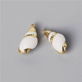 10PCS Tiny Conch Cowrie Shell Charms for DIY Jewelry Making Necklace Bracelet