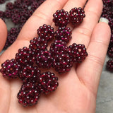 10PCS Garnet Natural Stone 11mm Ball Beads DIY Necklace Bracelet Jewelry