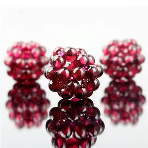 10PCS Garnet Natural Stone 11mm Ball Beads DIY Necklace Bracelet Jewelry
