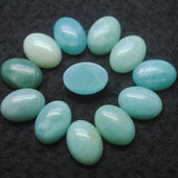10PCS Amazonite Stone Cabochons Oval Shape 10X14MM 13X18MM Natural Beads Cabs