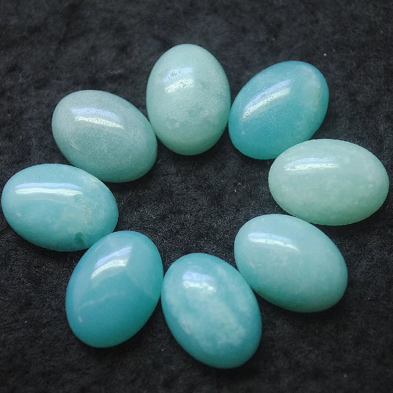 10PCS Amazonite Stone Cabochons Oval Shape 10X14MM 13X18MM Natural Beads Cabs