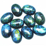 10PCS Chrysocolla Gem Stone Beads Cabochons No Hole Oval 18x25MM Spacer Beads
