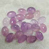 10PCS Nature Purple Jade Stone Cabochons Oval Shape Semi Precious Beads DIY