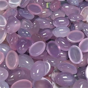 10PCS Nature Purple Jade Stone Cabochons Oval Shape Semi Precious Beads DIY