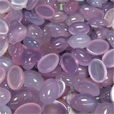 10PCS Nature Purple Jade Stone Cabochons Oval Shape Semi Precious Beads DIY