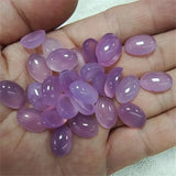 10PCS Nature Purple Jade Stone Cabochons Oval Shape Semi Precious Beads DIY