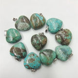 10PCS Heart Shape Stone Pendants for Women Bracelet Making