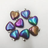 10PCS Heart Shape Stone Pendants for Women Bracelet Making