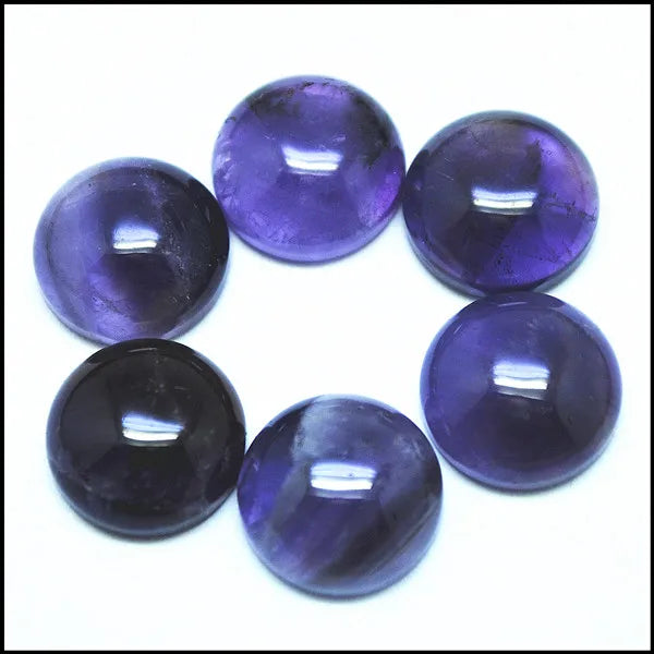 10PCS Amethyst Cabochons Round CABS Semi Precious Stone Jewelry Making