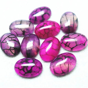 10PCS 18x25mm Nature Crack Stone Cabochons for Rings Making Jewelry Fitting