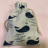 10PCS Nature Fabric Pouch Jewelry Bags Flamingo Owl North Bear Designs