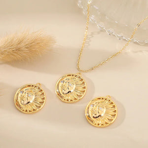 10PCS Skeletonized Sunflower Sun God Pendant Round Pendant DIY Bridal Earrings